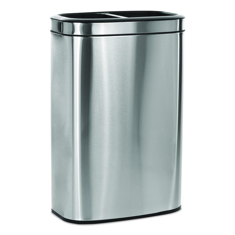10.5 Gallon Stainless Steel Open Top Dual Compartment Trash Can