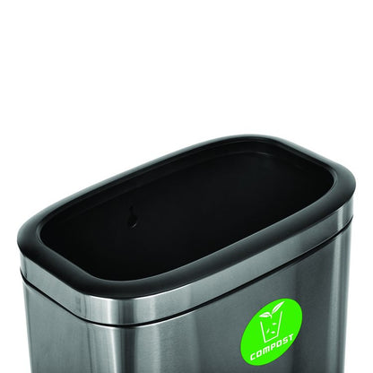 10.5 Gallon Compost Can, Brushed Stainless Steel