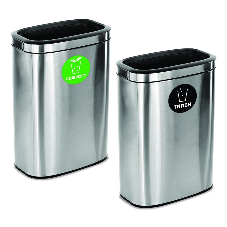 10.5 Gallon Compost and Trash Station, Brushed Stainless Steel