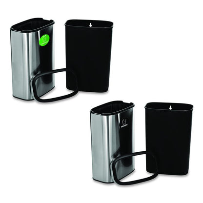 10.5 Gallon Compost and Trash Station, Brushed Stainless Steel
