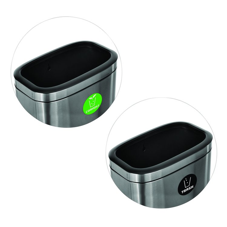 10.5 Gallon Compost and Trash Station, Brushed Stainless Steel
