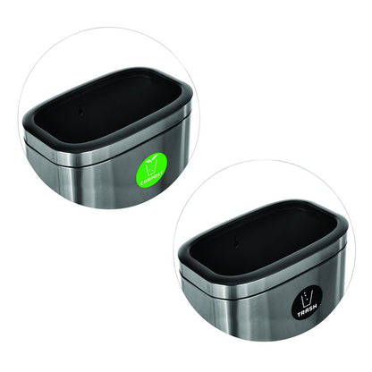 10.5 Gallon Compost and Trash Station, Brushed Stainless Steel