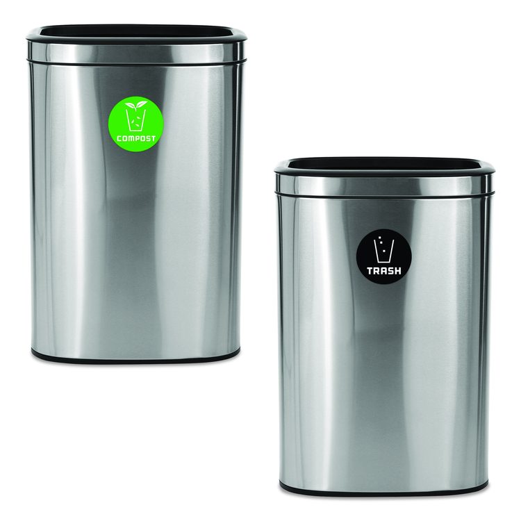 10.5 Gallon Compost and Trash Station, Brushed Stainless Steel