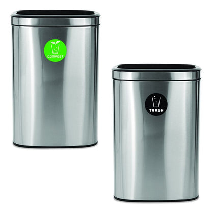 10.5 Gallon Compost and Trash Station, Brushed Stainless Steel
