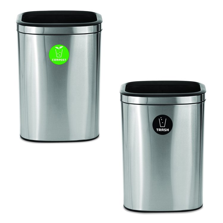 10.5 Gallon Compost and Trash Station, Brushed Stainless Steel