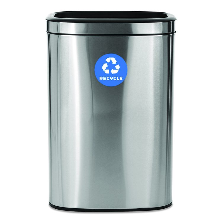 10.5 Gallon Slim Recycling Can, Brushed Stainless Steel