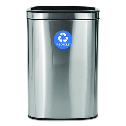 10.5 Gallon Slim Recycling Can, Brushed Stainless Steel