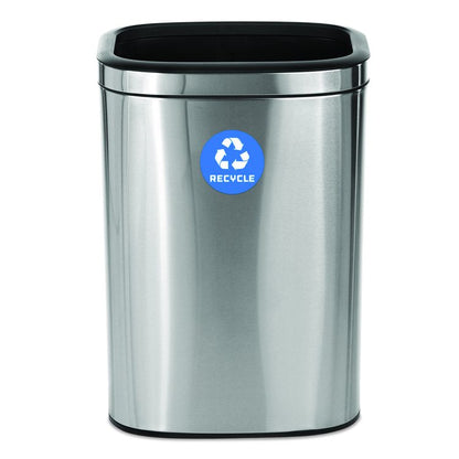 10.5 Gallon Slim Recycling Can, Brushed Stainless Steel