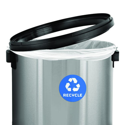 17 Gallon Stainless Steel Indoor Recycling Receptacle with Swivel Lid