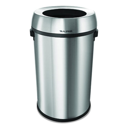 17 Gallon Stainless Steel Heavy-Gauge Brushed Open Top Commercial Trash Can