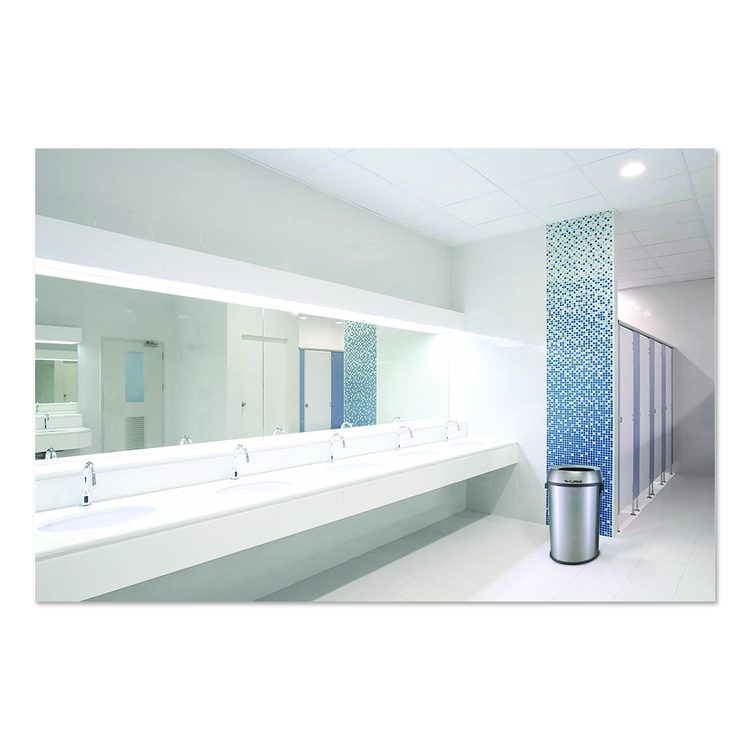 17 Gallon Stainless Steel Heavy-Gauge Brushed Open Top Commercial Trash Can