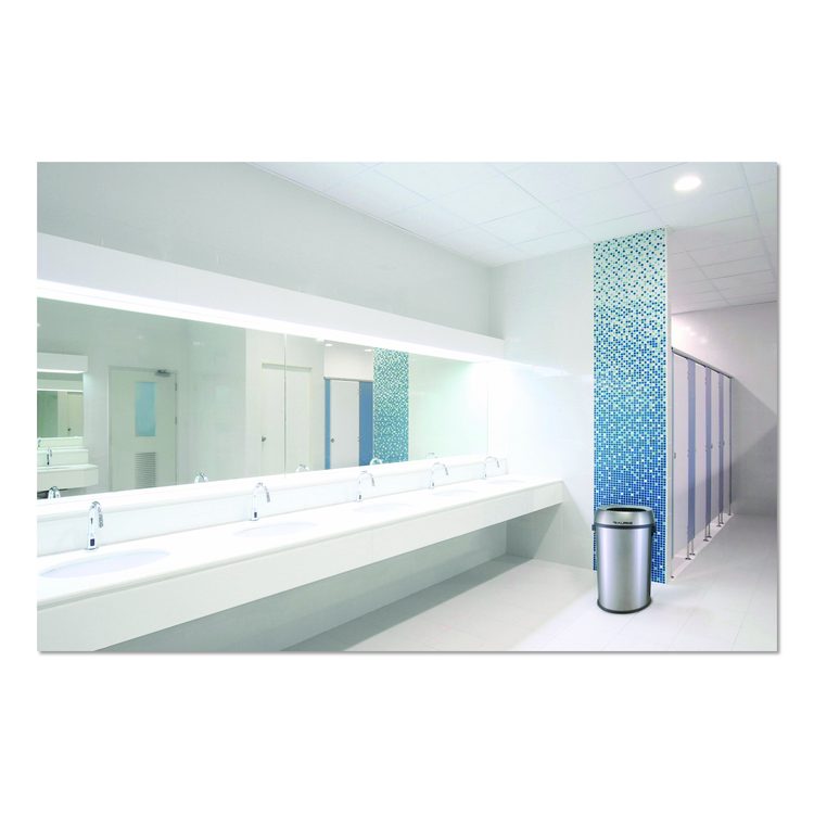 17 Gallon Stainless Steel Heavy-Gauge Brushed Open Top Commercial Trash Can