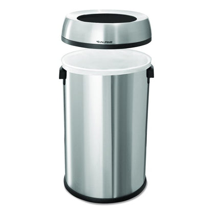17 Gallon Stainless Steel Heavy-Gauge Brushed Open Top Commercial Trash Can