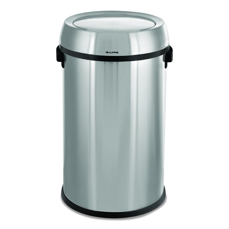 17 Gallon Stainless Steel Commercial Trash Can with Swing Lid