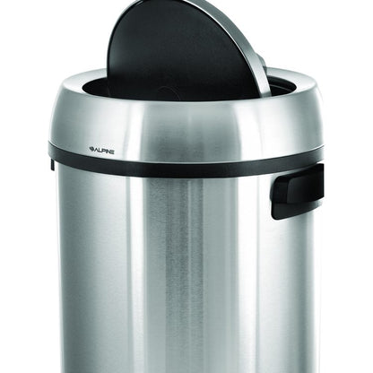 17 Gallon Stainless Steel Commercial Trash Can with Swing Lid