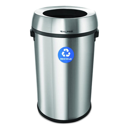 17 Gallon Stainless Steel Open Top Recycling Bin Receptacle