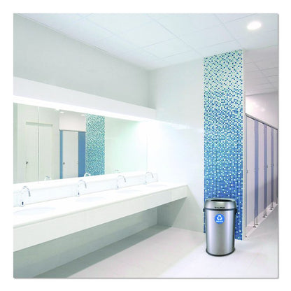17 Gallon Stainless Steel Open Top Recycling Bin Receptacle