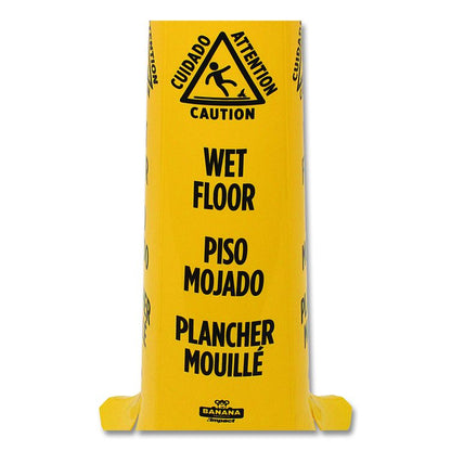 Banana Wet Floor Cones, 14.25 x 14.25 x 36.75, Yellow/Brown/Black