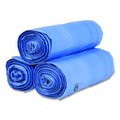 Institutional Low-Density Can Liners, Soiled Linen, 30 gal, 1 mil, 30" x 43", Blue, 200/Carton