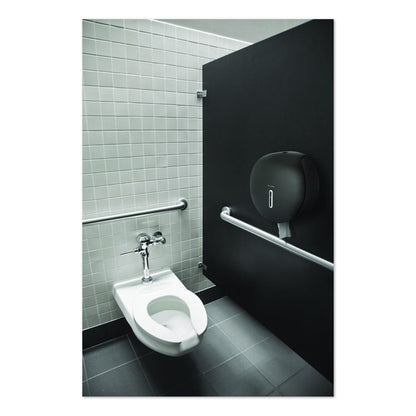 Plastic Single Roll Jumbo Toilet Paper Dispenser, 5.3 x 11.5 x 11.7, Gray