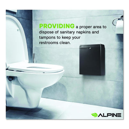 Stainless Steel Wall-Mounted Sanitary Napkin Receptacle, Black