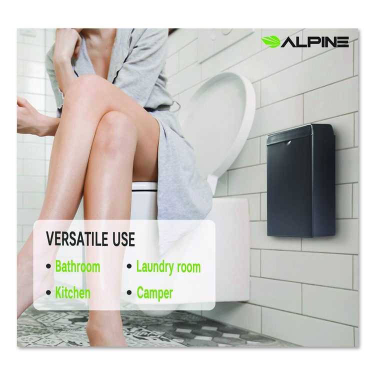 Stainless Steel Wall-Mounted Sanitary Napkin Receptacle, Black
