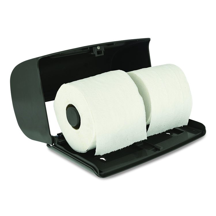 Side-by-Side Double Roll Toilet Tissue Dispenser, 6.3 x 6.3 x 10.3, Gray