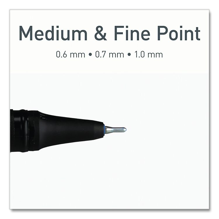 PENTONIC Gel Pen, Stick, Assorted Point Sizes, Assorted Ink Colors, Black Barrel, 12/Pack