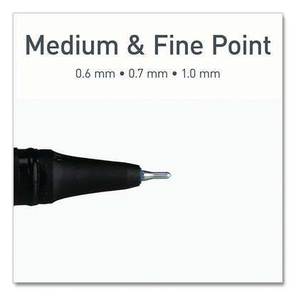PENTONIC Gel Pen, Stick, Assorted Point Sizes, Assorted Ink Colors, Black Barrel, 12/Pack
