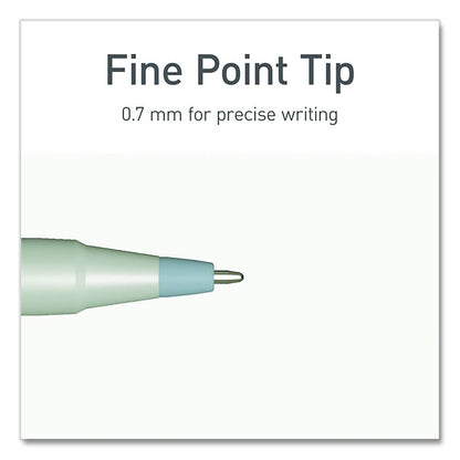 PENTONIC Gel Pen, Stick, Fine 0.7 mm, Black Ink, Pale Gray Barrel, 10/Pack