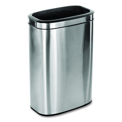Stainless Steel Rectangular Liner Open Top Trash Can, 10.5 gal, Brushed Stainless Steel