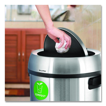 17 Gallon Stainless Steel Indoor Compost Receptacle with Swivel Lid