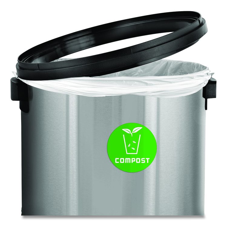 17 Gallon Stainless Steel Indoor Compost Receptacle with Swivel Lid