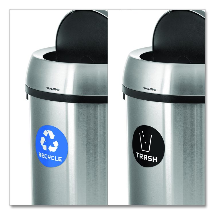 17 Gallon Stainless Steel Indoor Recycling Receptacle and Trash Station Swivel Lids