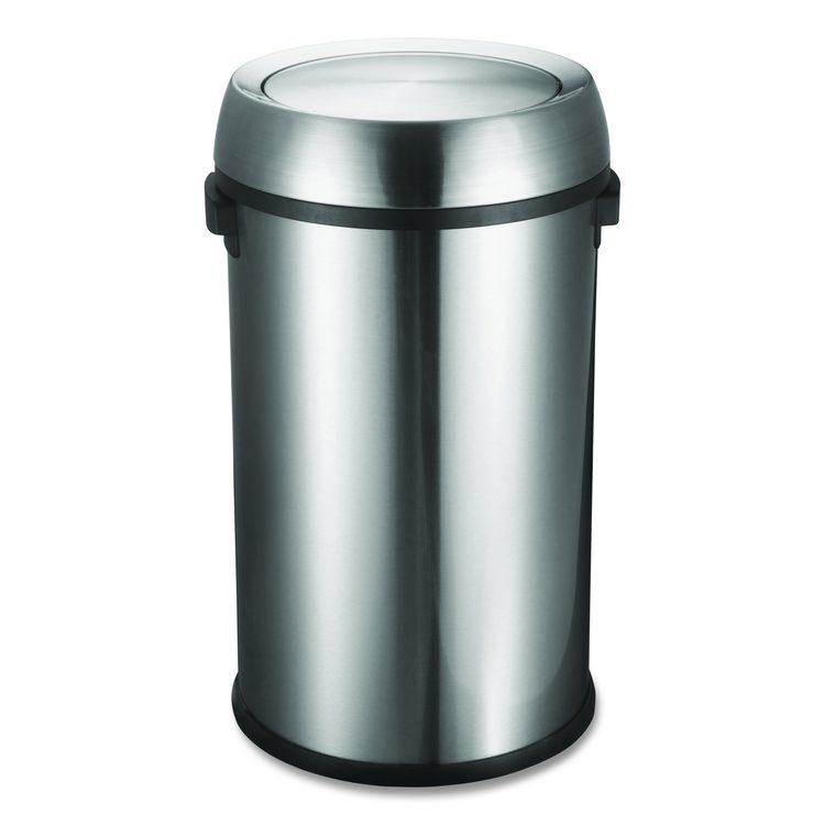17 Gal Stainless Steel Swivel Trash Can Cover, 15.7 x 15.67 x 15.67, Silver