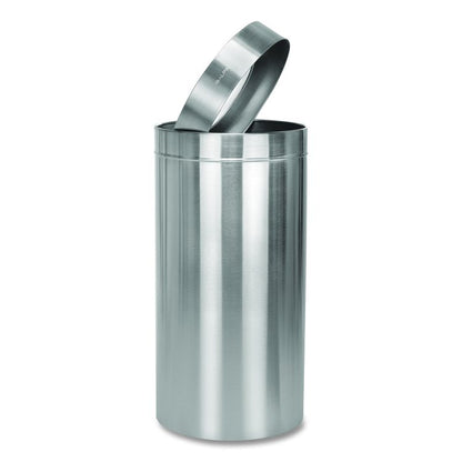27 Gallon Stainless Steel Commercial Indoor Trash Can, Brushed Stainless Steel
