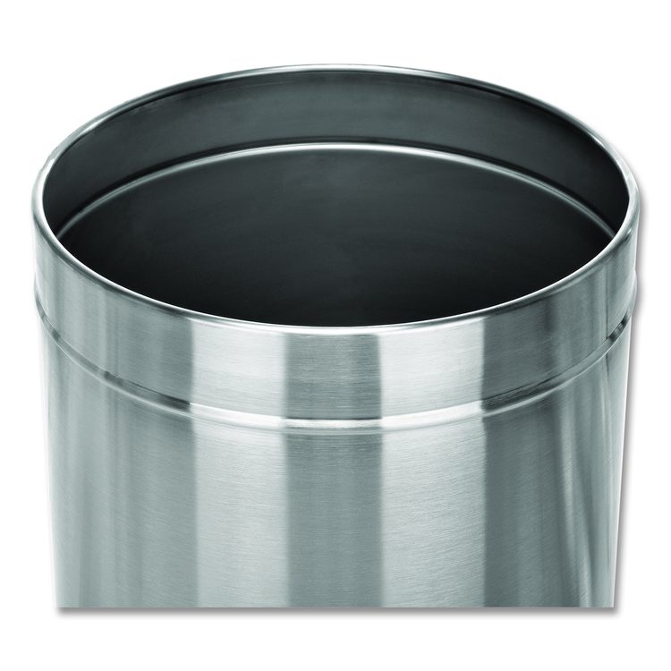 27 Gallon Stainless Steel Commercial Indoor Trash Can, Brushed Stainless Steel