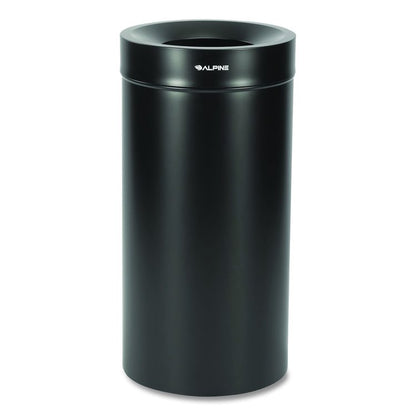 27 Gallon Stainless Steel Commercial Indoor Trash Can, Black