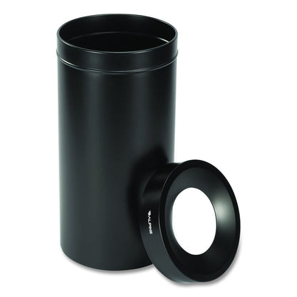 27 Gallon Stainless Steel Commercial Indoor Trash Can, Black