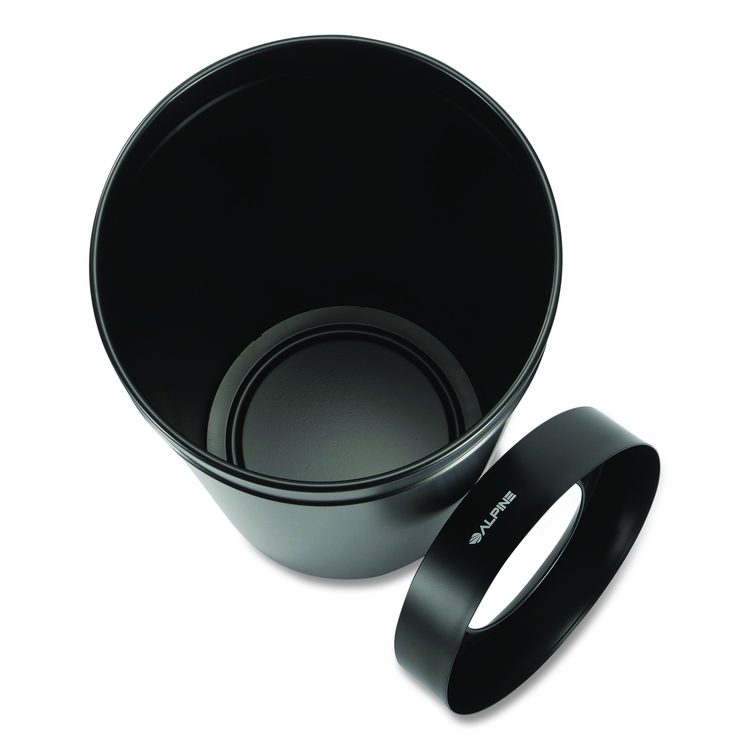 27 Gallon Stainless Steel Commercial Indoor Trash Can, Black