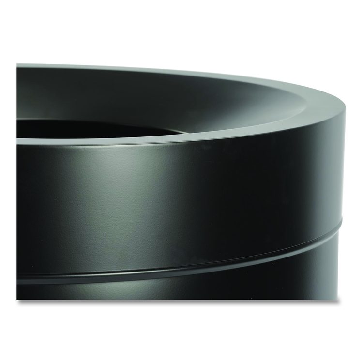 27 Gallon Stainless Steel Commercial Indoor Trash Can, Black