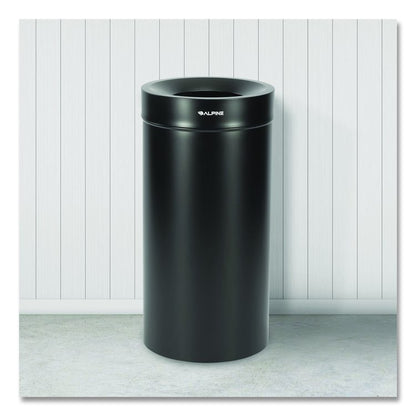 27 Gallon Stainless Steel Commercial Indoor Trash Can, Black