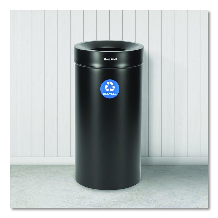 27 Gallon Stainless Steel Recycling Can, Black