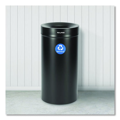 27 Gallon Stainless Steel Recycling Can, Black