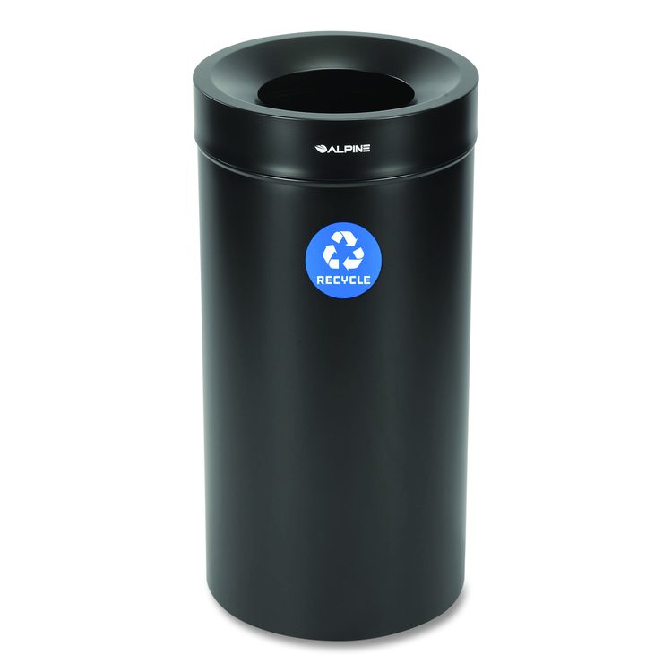 27 Gallon Stainless Steel Recycling Can, Black