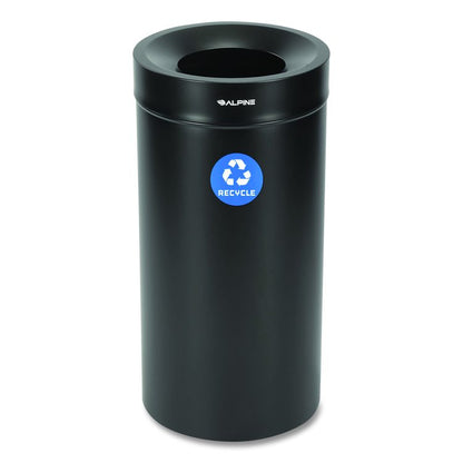 27 Gallon Stainless Steel Recycling Can, Black