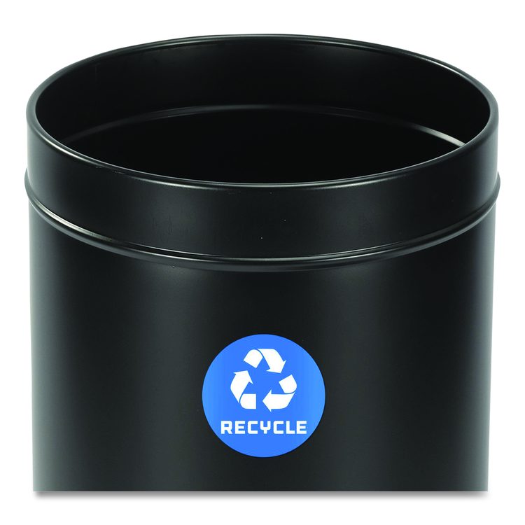 27 Gallon Stainless Steel Recycling Can, Black
