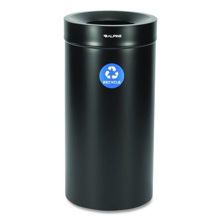 27 Gallon Stainless Steel Recycling Can, Black
