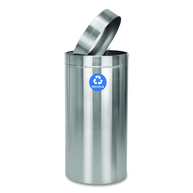 27 Gallon Stainless Steel Recycling Can, Brushed Stainless Steel