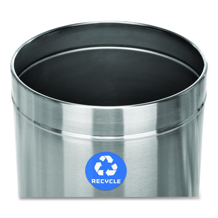 27 Gallon Stainless Steel Recycling Can and Trash Receptacle, Brushed Stainless Steel